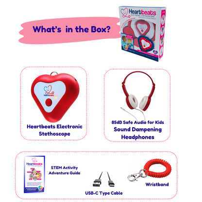 Heartbeats Electronic Stethoscope with 10x Amplification & Visual Display