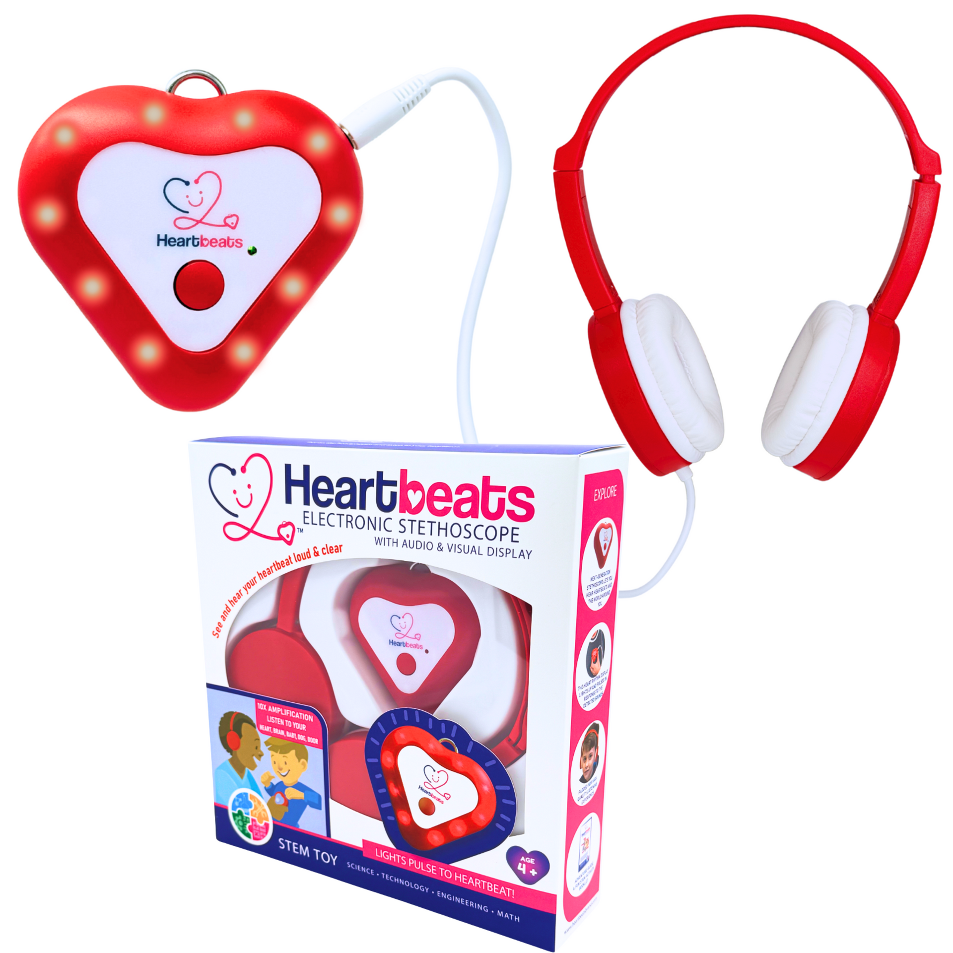 Heartbeats Electronic Stethoscope Toy with 10x Amplification